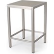 Noble House Cape Coral Outdoor Grey Alumnimum Bar Table with Glass Top