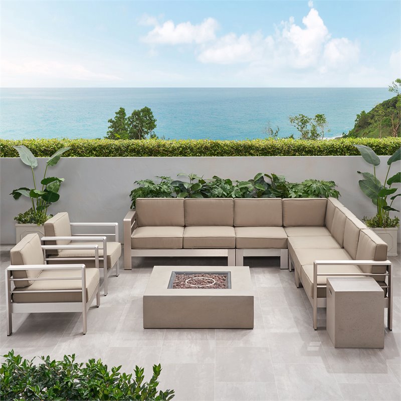 modern l shaped outdoor sofa