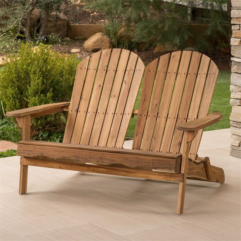 wooden adirondack loveseat