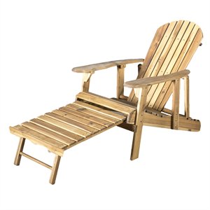 noble house hayle reclining wood adirondack chair with footrest natural stained