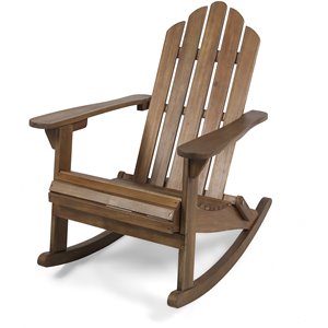 noble house hollywood outdoor adirondack acacia wood rocking chair dark brown