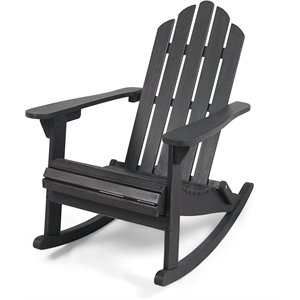 noble house hollywood outdoor adirondack acacia wood rocking chair dark gray