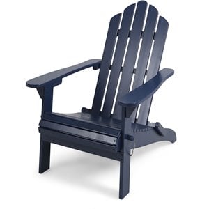 noble house hollywood outdoor foldable acacia wood adirondack chair blue