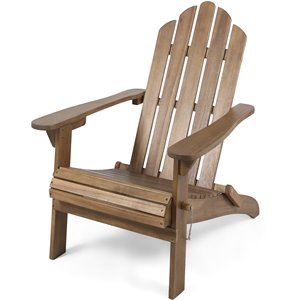 noble house hollywood outdoor foldable acacia wood adirondack chair dark brown