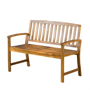 noble house loja acacia wood outdoor bench in teak finish
