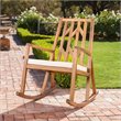 Noble House Nuna Outdoor Wood Rocking Chair with Cream Cushion