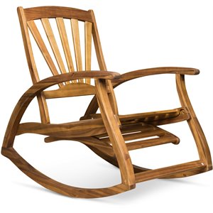 noble house sunview outdoor acacia wood rocking chair with footrest teak