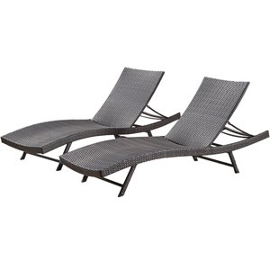 noble house kauai chaise lounge (set of 2) in brown