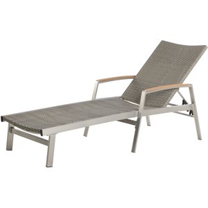 noble house oxton outdoor wicker and aluminum chaise lounge gray