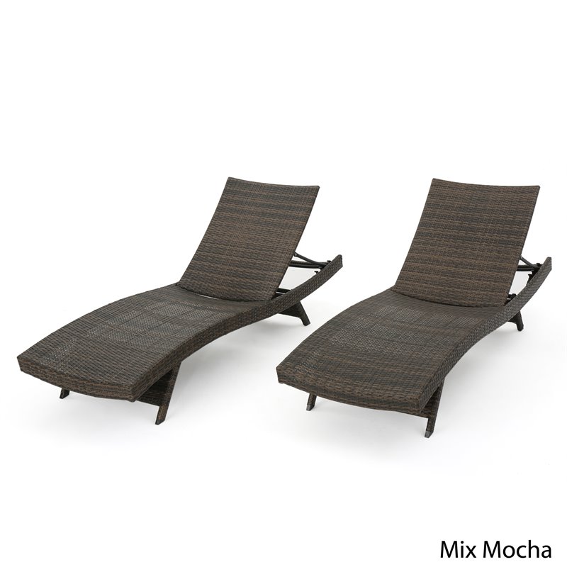 Wicker chaise lounge discount chair set of 2