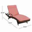 Noble House Salem Outdoor Wicker Adjustable Lounge withs Red cushion (Set of 2)