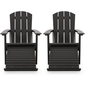 noble house hunter adirondack chair with retractable ottoman (set of 2) black