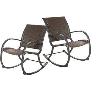 noble house gracie's kd rocking chair in dark brown (set of 2)
