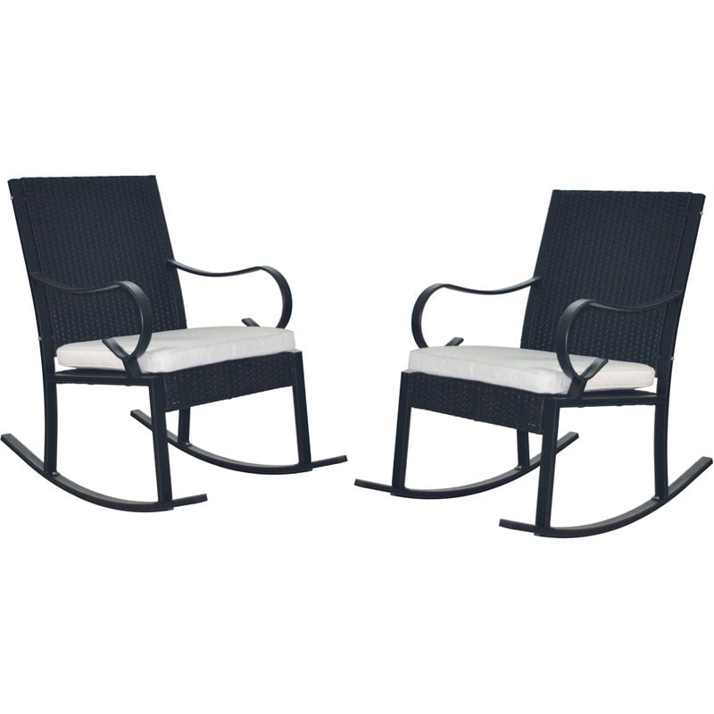 Black and white rocking chair online cushions