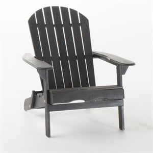 noble house hanlee outdoor wood folding adirondack chair dark gray