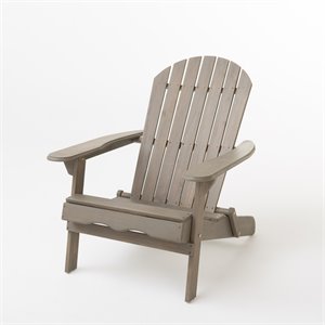 noble house hanlee outdoor wood folding adirondack chair gray