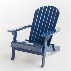 noble house hanlee outdoor wood folding adirondack chair navy blue