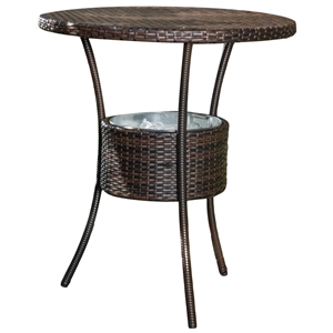 noble house oyster bay multi brown pe bar table with ice pail