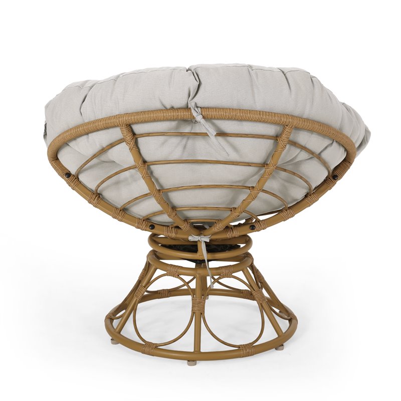 Outdoor papasan swivel online chair