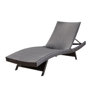 noble house salem outdoor brown wicker lounge with folding legs