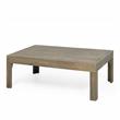Noble House Linwood 4-Seater Acacia Wood Patio Chat Set in Gray/Dark Gray