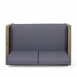 Noble House Linwood 4-Seater Acacia Wood Patio Chat Set in Gray/Dark Gray