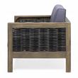 Noble House Linwood 4-Seater Acacia Wood Patio Chat Set in Gray/Dark Gray