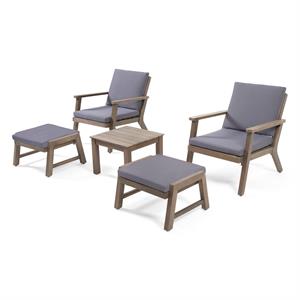 noble house temecula outdoor  2 seater chat set with ottomans gray