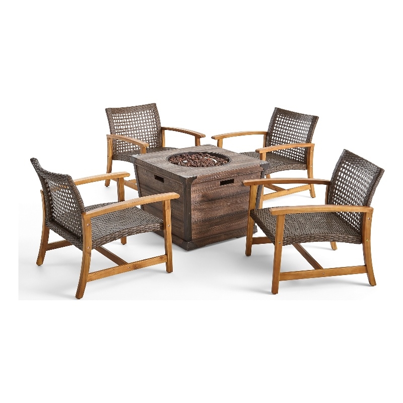 Noble house patio online furniture with fire pit