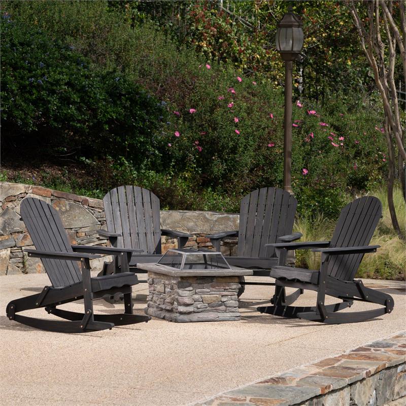 Rocking chairs around online fire pit