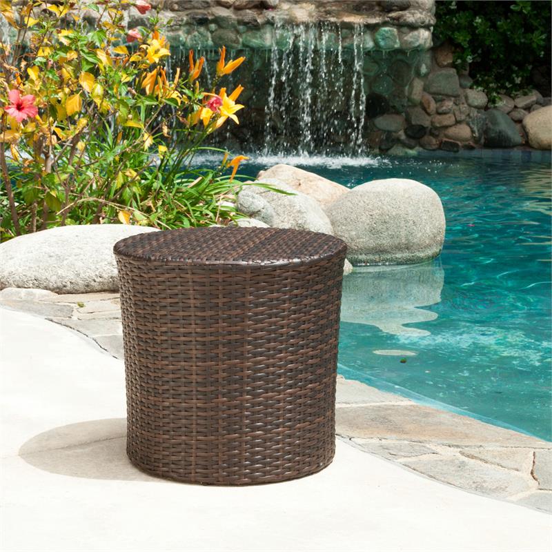 Noble House Tampa Outdoor Acacia Wood 3 Pc Chat Set w/ Round Table