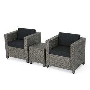 noble house puerta outdoor black club chair set w/ side table