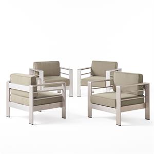 noble house cape coral outdoor khaki chat set w/ fire table