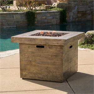 noble house arlington outdoor 5 pc brown rocker & gas firepit set