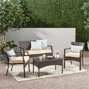 noble house cancun outdoor 4 pc multibrown chat set