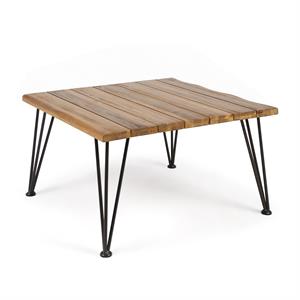noble house zion outdoor industrial teak finish  coffee table