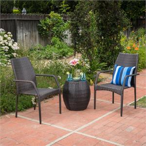 noble house buchanan outdoor 3 pc multibrown chat set