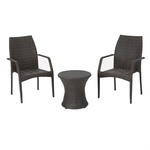 noble house crawford outdoor 3 pc multibrown chair chat set