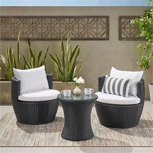 noble house kono outdoor 3-pc chat set in black finish