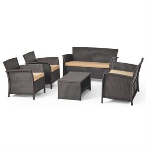 noble house st. lucia outdoor 6 seater chat setbrown & tan