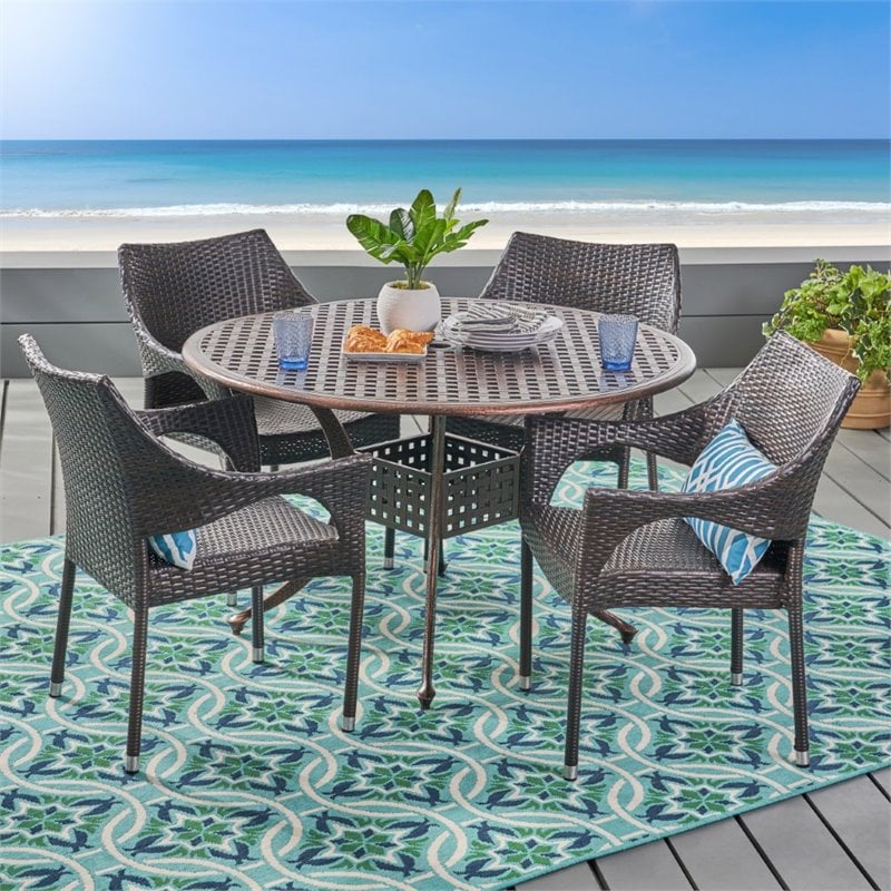 5 piece discount round patio set