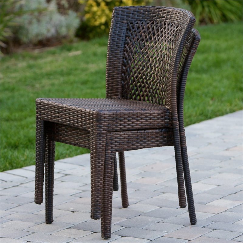 Noble house dusk gray stackable wicker outdoor dining deals chairs