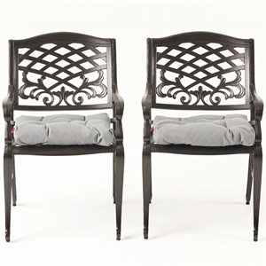 noble house poway patio dining arm chair in bronze and charcoal (set of 2)