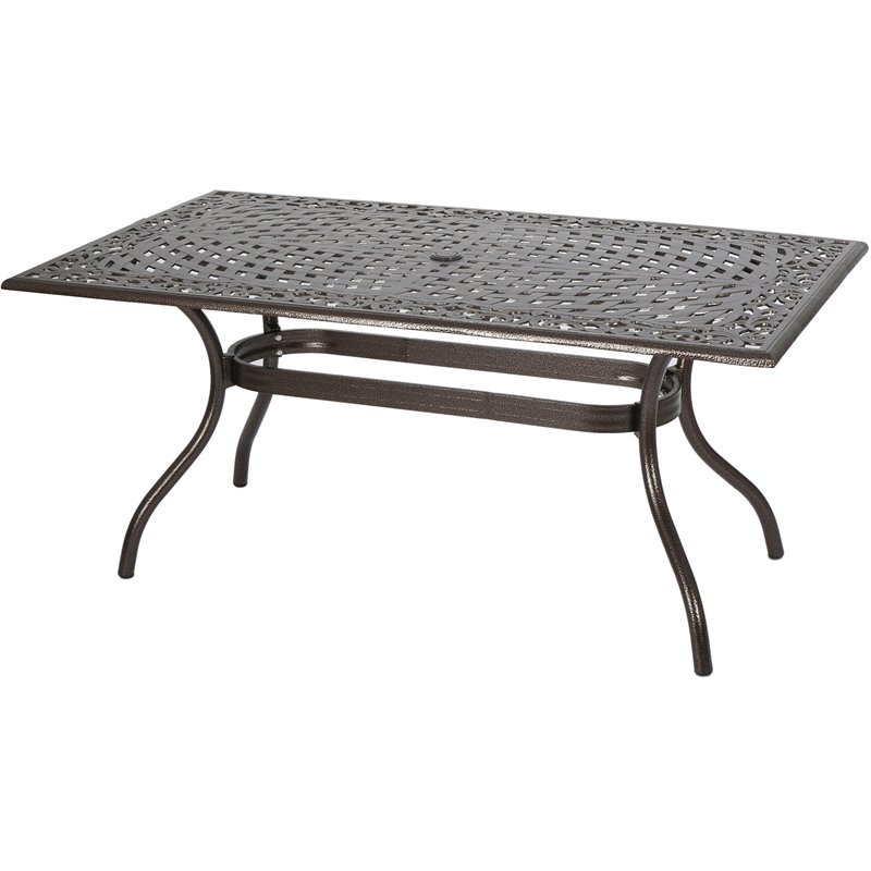 noble house phoenix hammered bronze round aluminum outdoor dining table