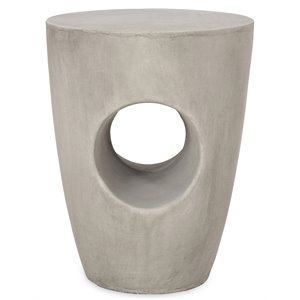 Noble House Sirius Lightweight Concrete Indoor Accent Side Table in Gray