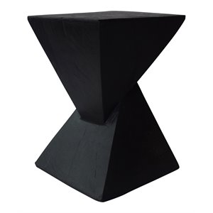 Noble House Atlas Modern Light Weight Concrete Accent Table in Black