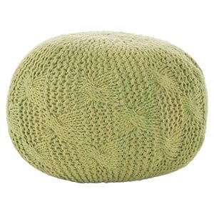 noble house astra handcrafted modern fabric outdoor weave pouf in lime green