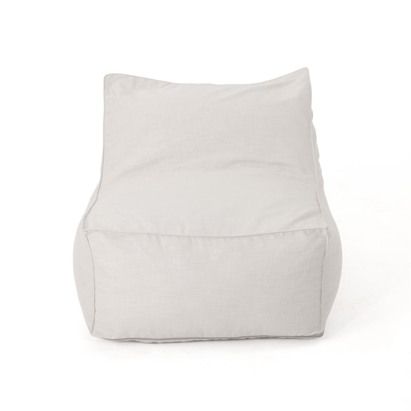 Noble House Water Resistant Fabric Bean Bag Chair in Gray Finish