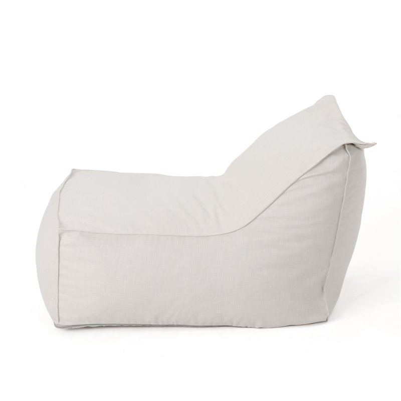 Noble House Water Resistant Fabric Bean Bag Chair in Gray Finish