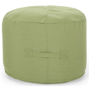 noble house sandy cay outdoor water resistant fabric ottoman pouf in green